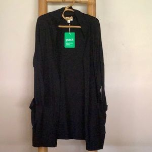 Pact Black Airplane Cardigan S/M BNWT